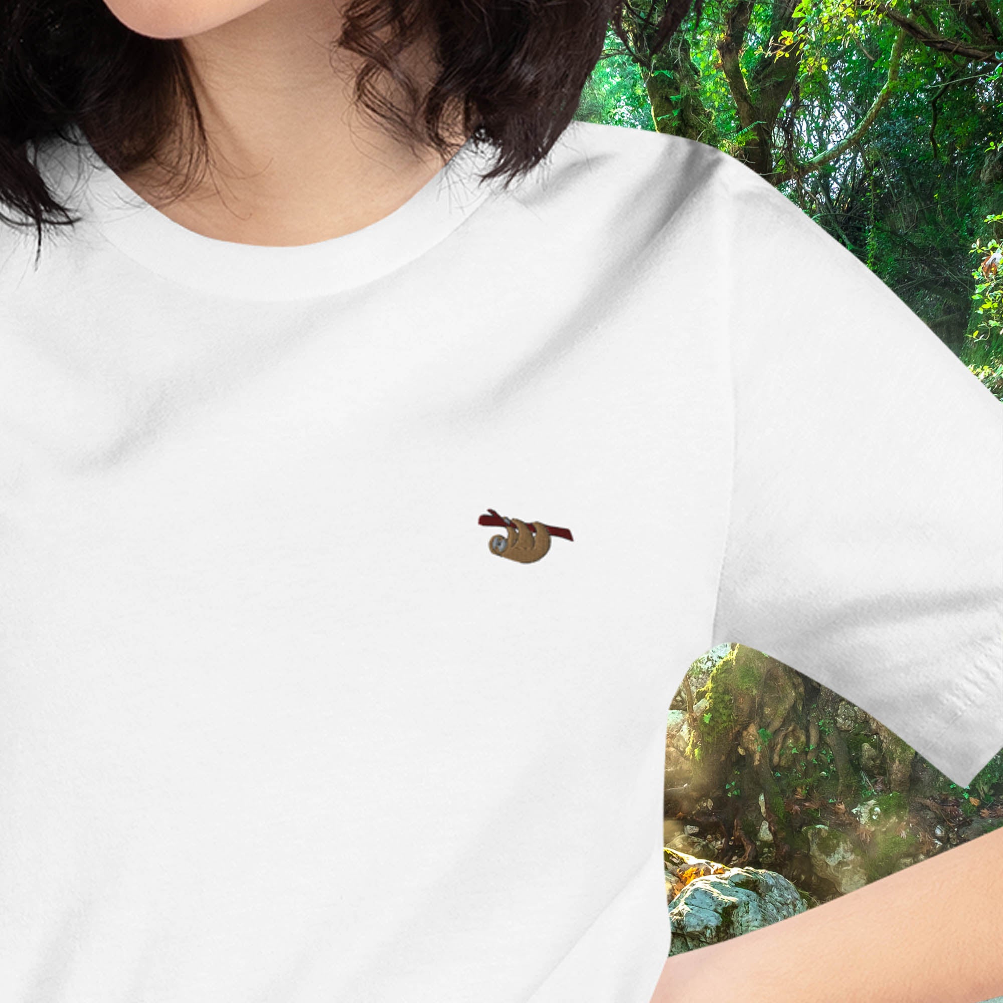 Sloth Embroidered Unisex T-Shirt