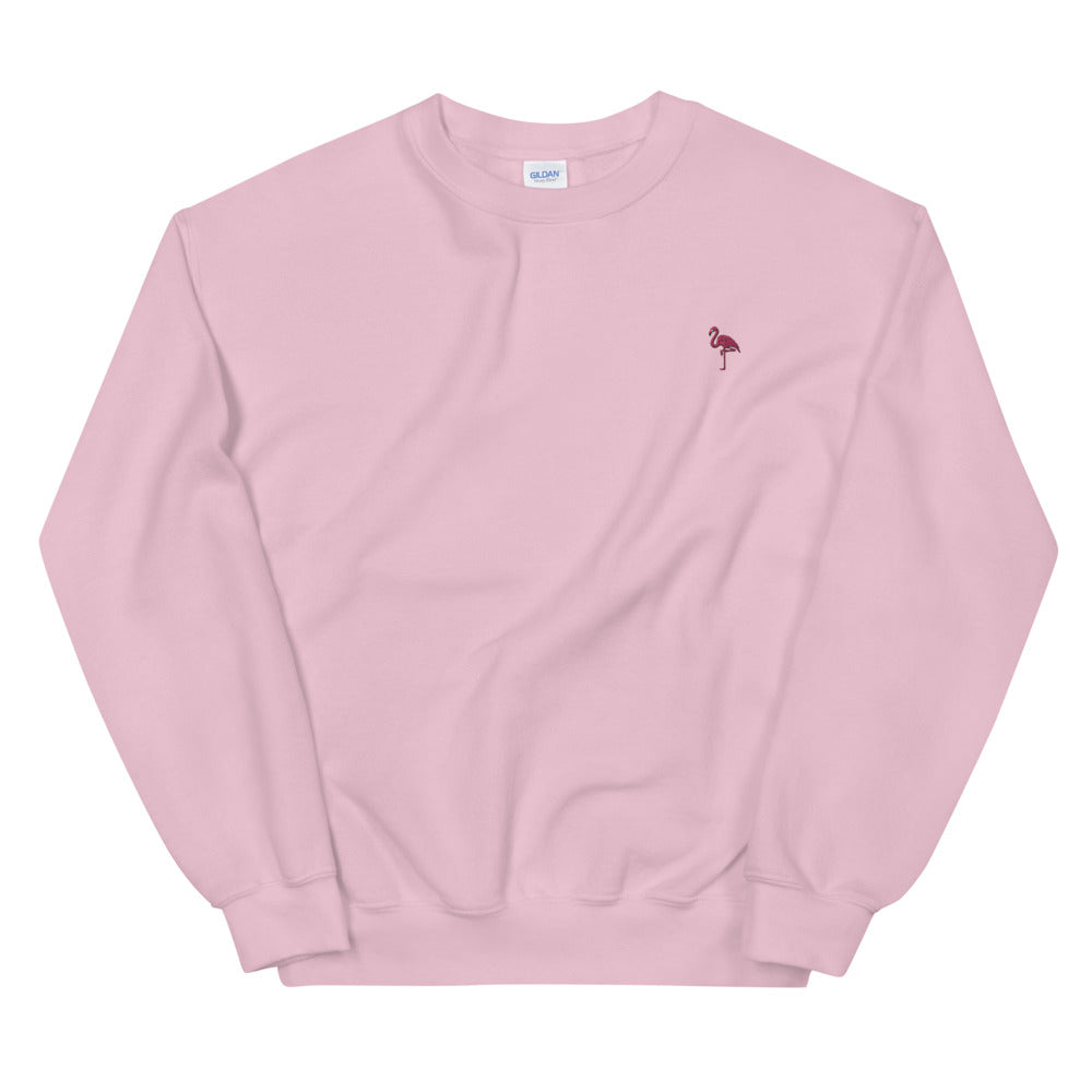Pink Flamingo Embroidered Unisex Jumper