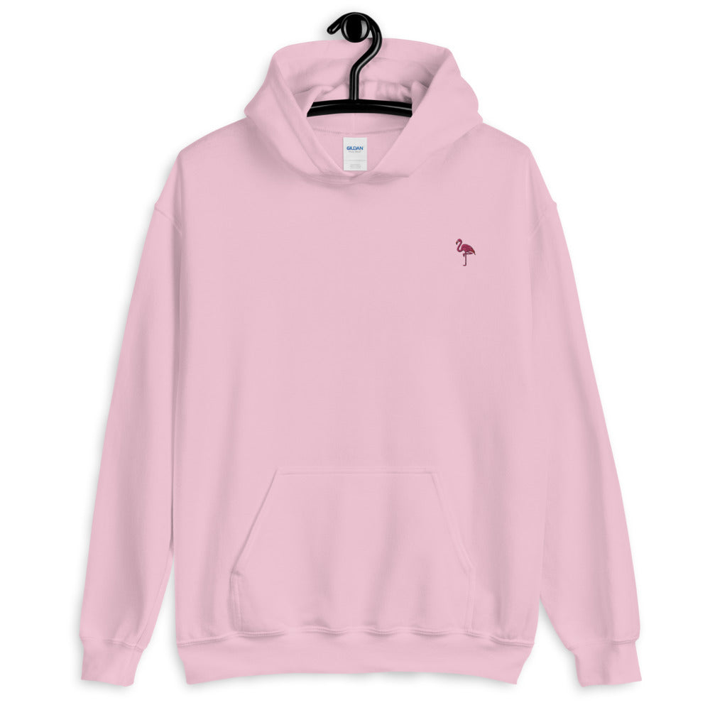 Pink Flamingo Embroidered Unisex Hoodie