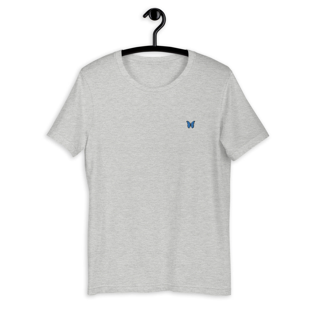 Blue Butterfly Embroidered T-Shirt