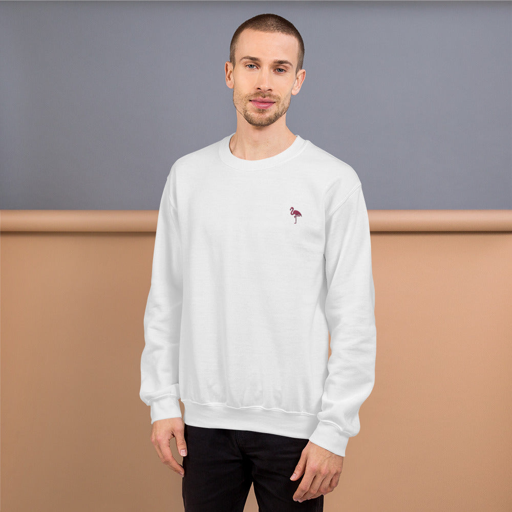 Pink Flamingo Embroidered Unisex Jumper