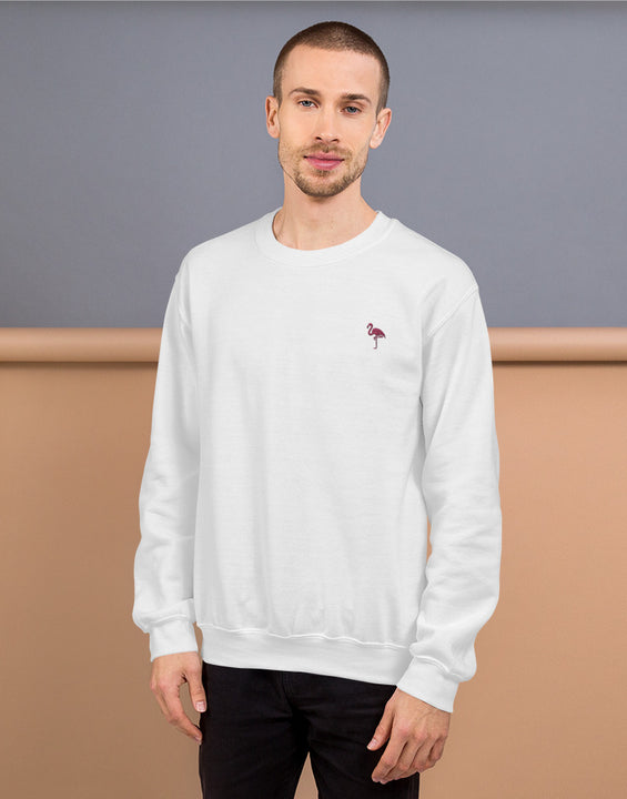 Pink Flamingo Embroidered Unisex Jumper