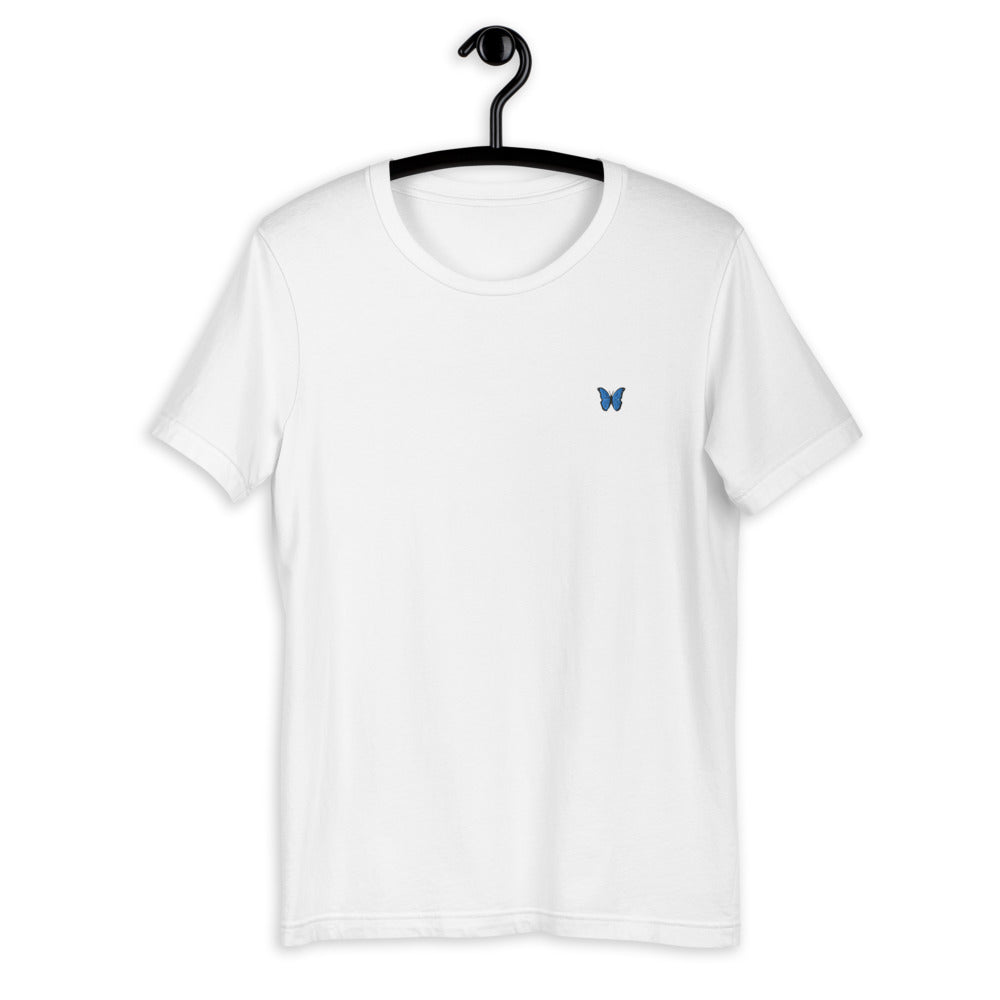Blue Butterfly Embroidered T-Shirt