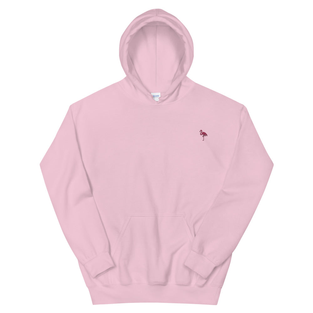Pink Flamingo Embroidered Unisex Hoodie