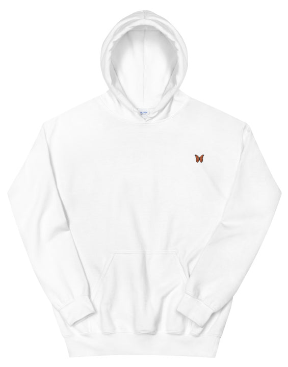 Orange Butterfly Embroidered Hoodie