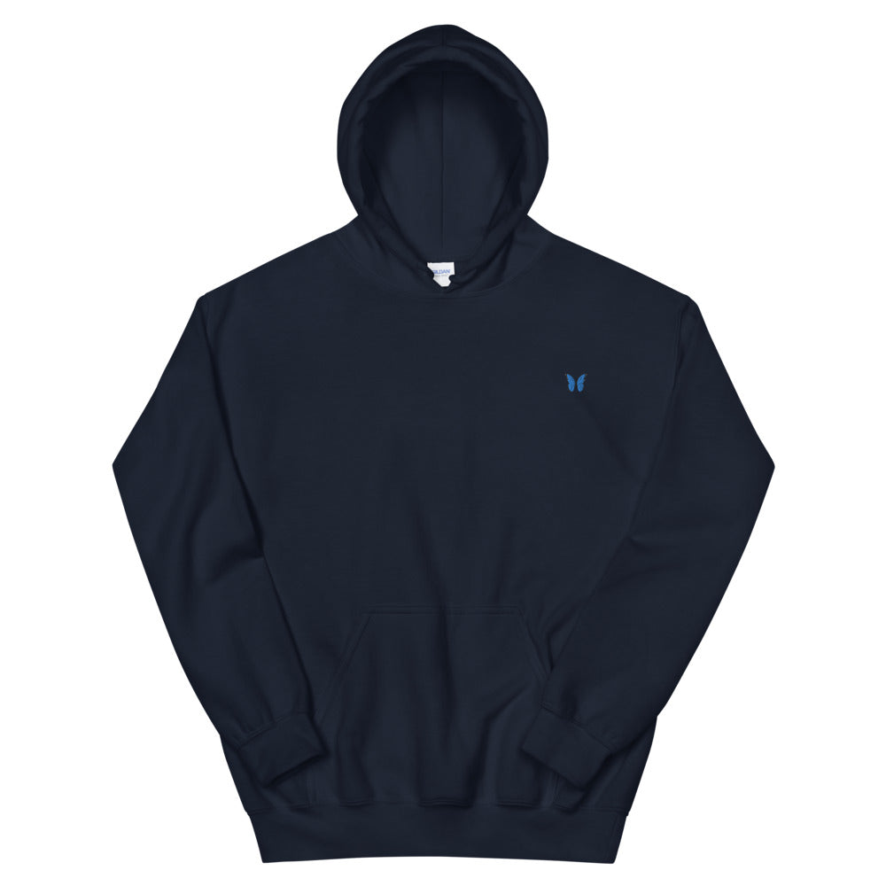 Blue Butterfly Embroidered Hoodie