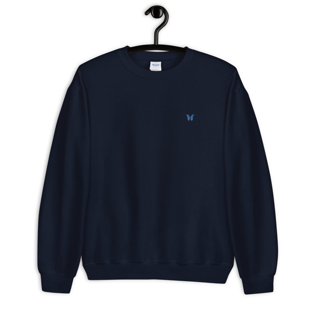 Blue Butterfly Embroidered Jumper