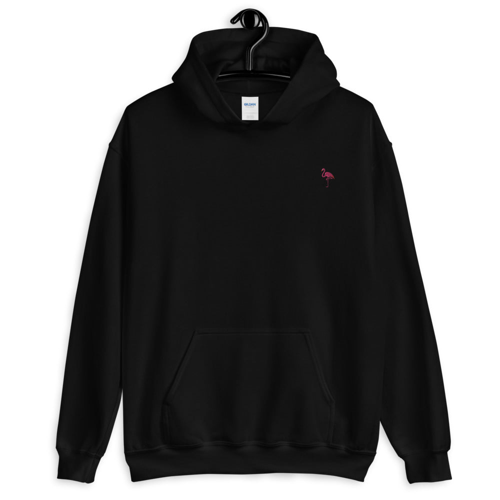 Pink Flamingo Embroidered Unisex Hoodie