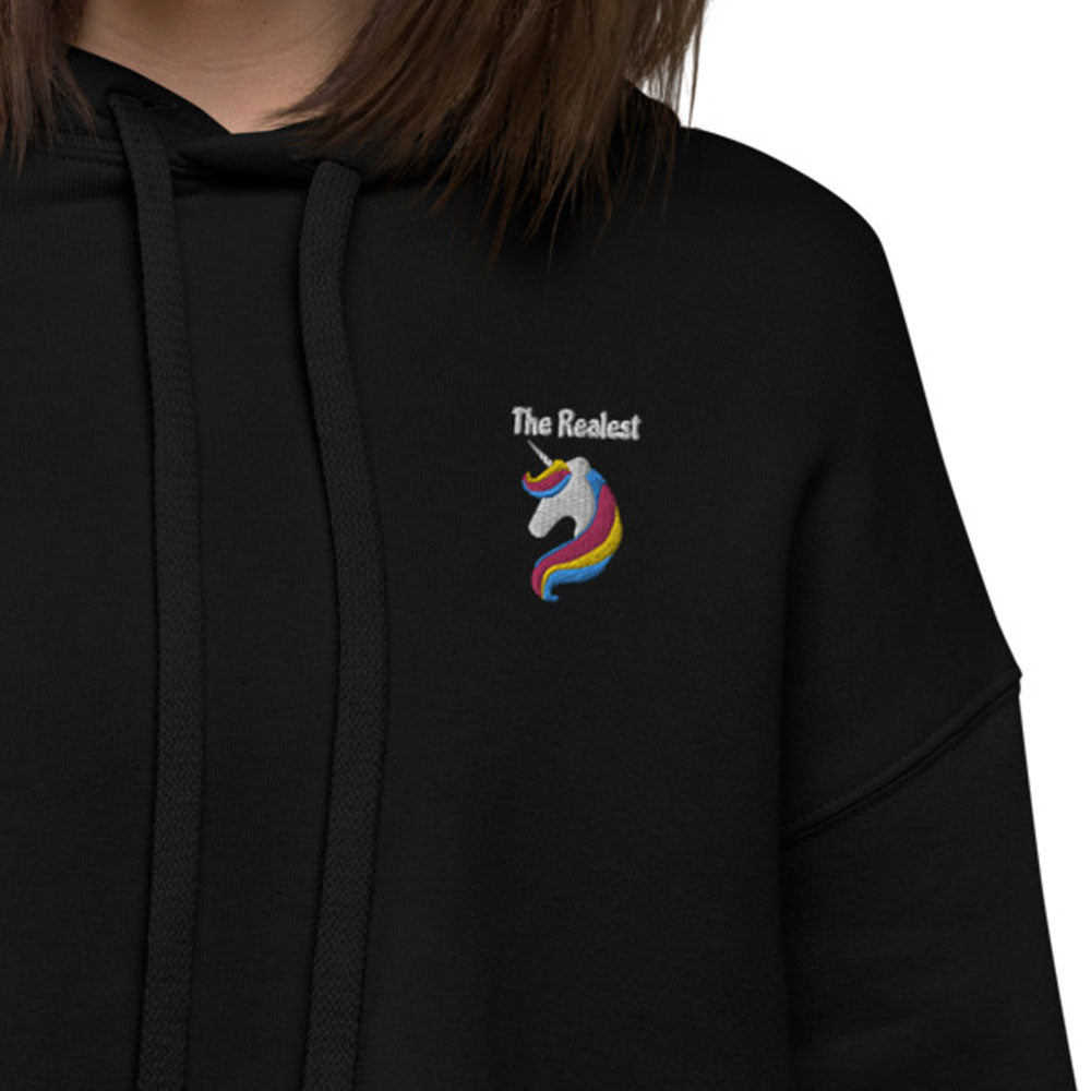 The Realest - Unicorn Oversized Crop Hoodie
